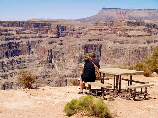 At the edge of the West Rim expreienced on the West Rim VIP Tour